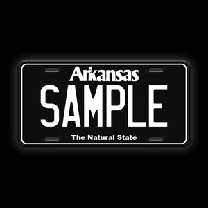 Black Custom Arkansas License Plate