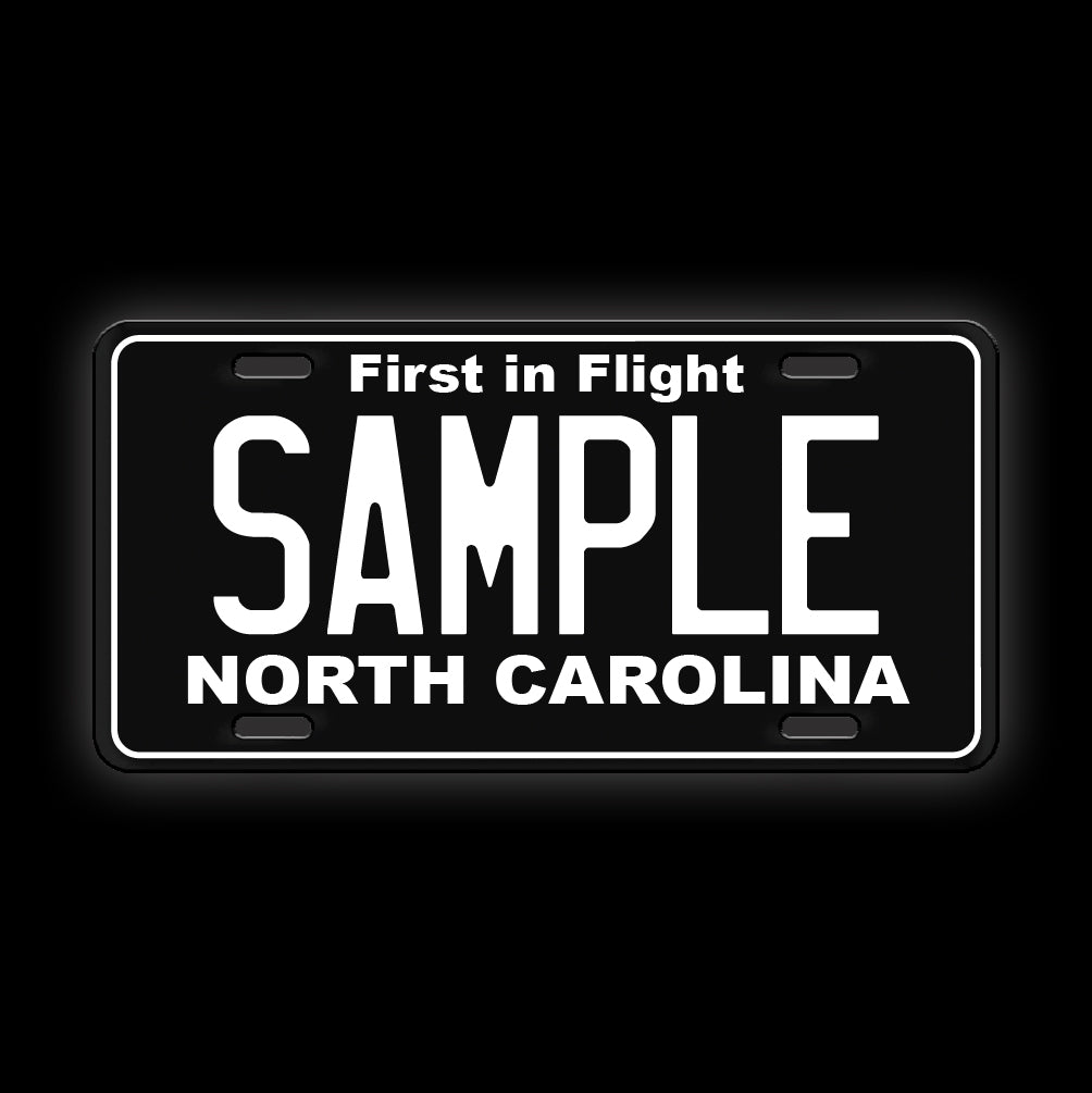 Black Custom North Carolina License Plate