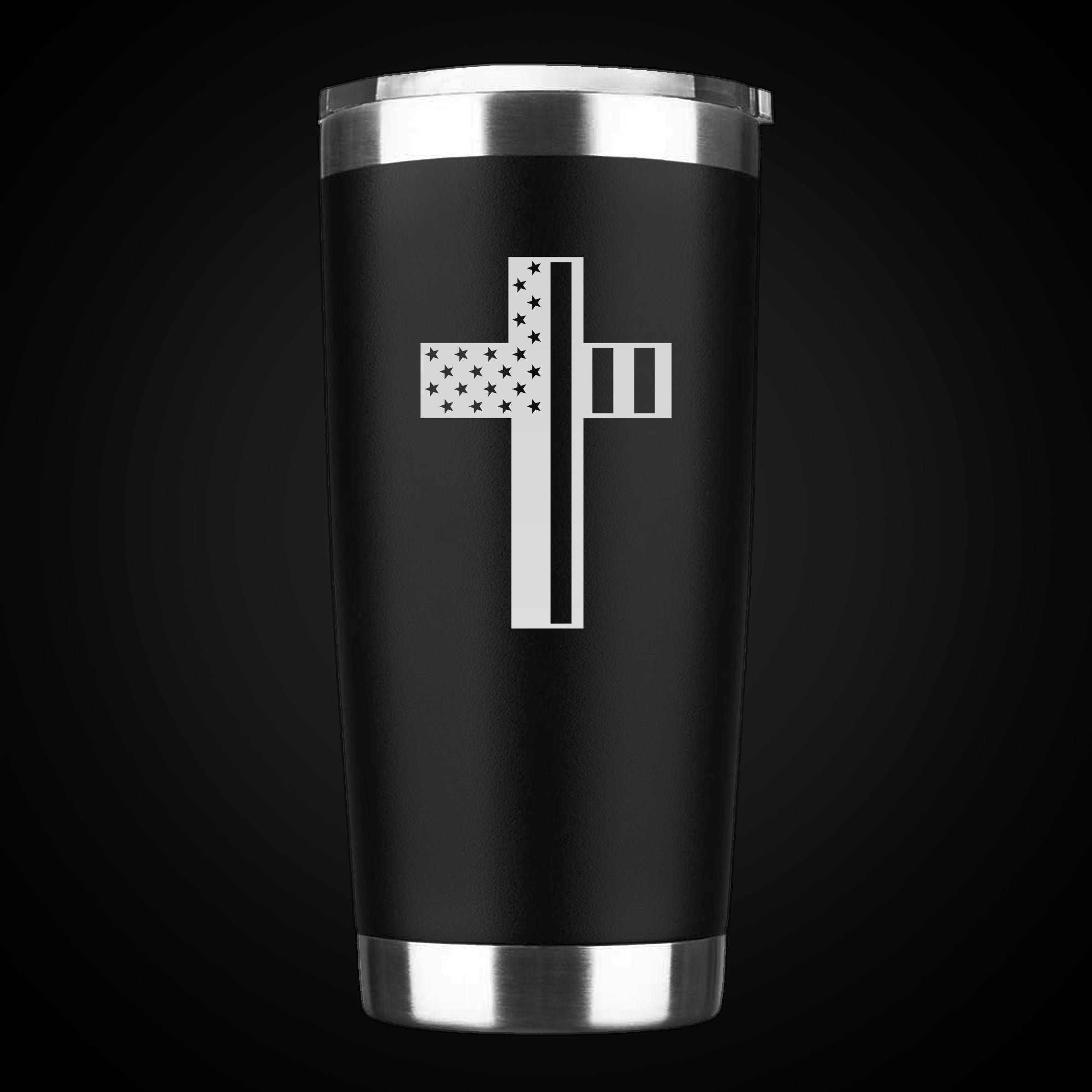 American Flag Cross - 20oz  Tumbler