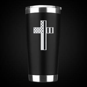American Flag Cross - 20oz  Tumbler