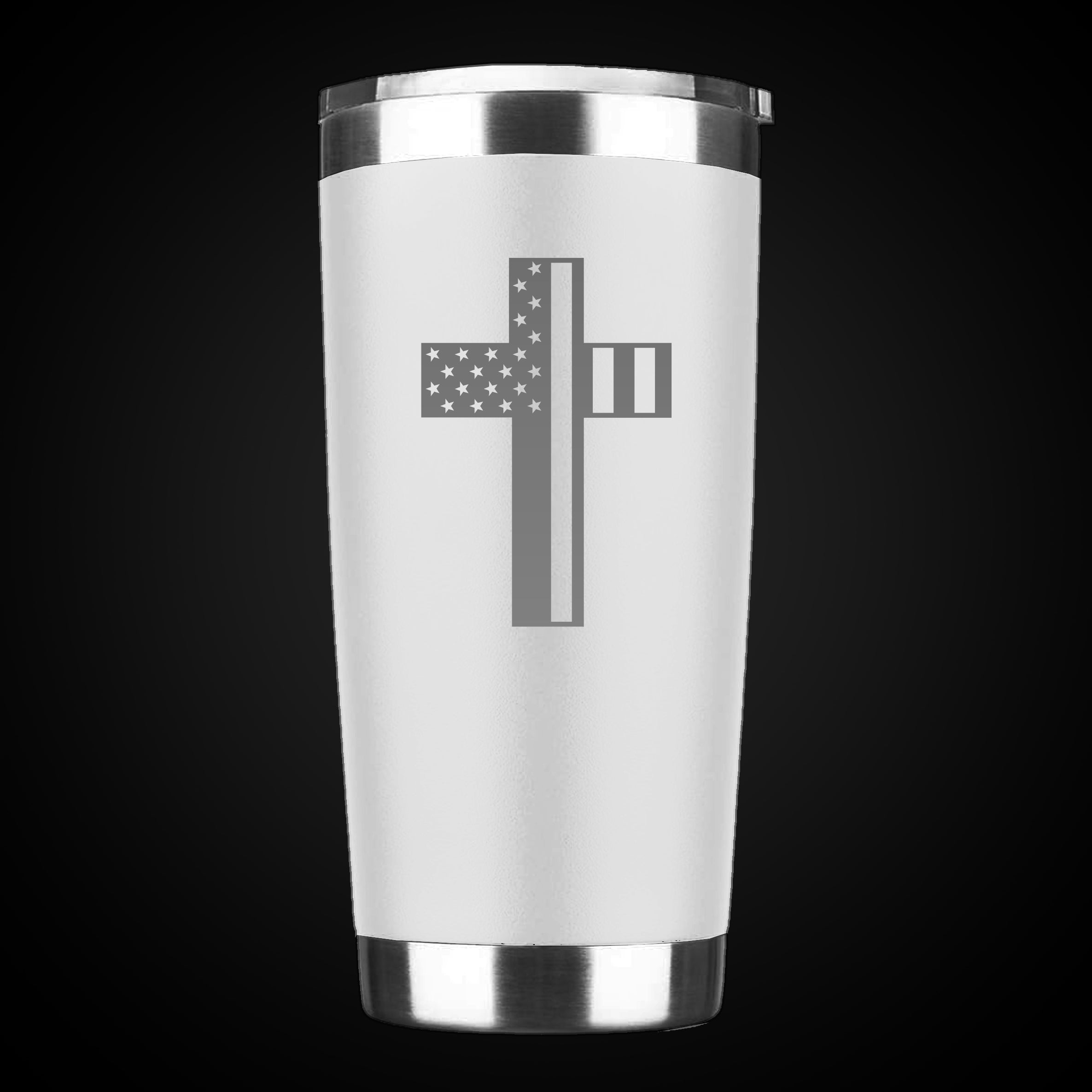 American Flag Cross - 20oz  Tumbler