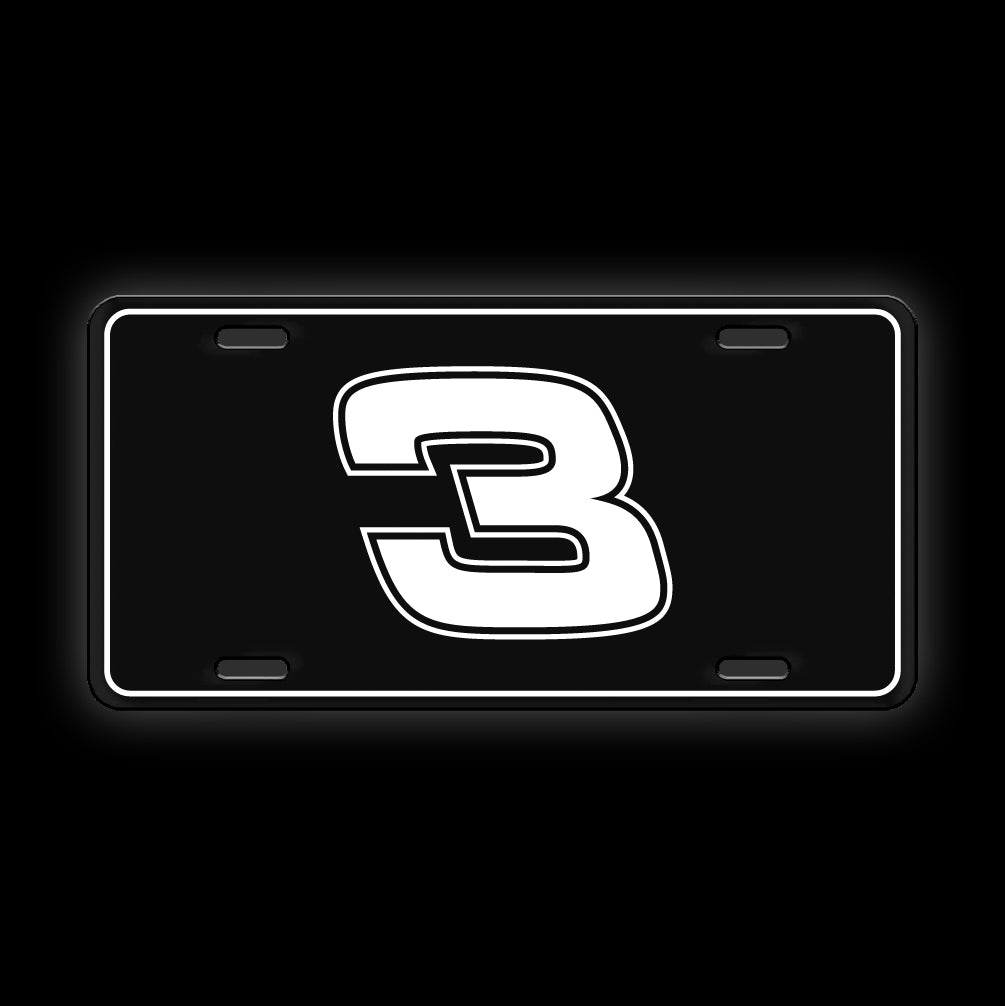 Black Dale Earnhardt 3 Vanity License Plate