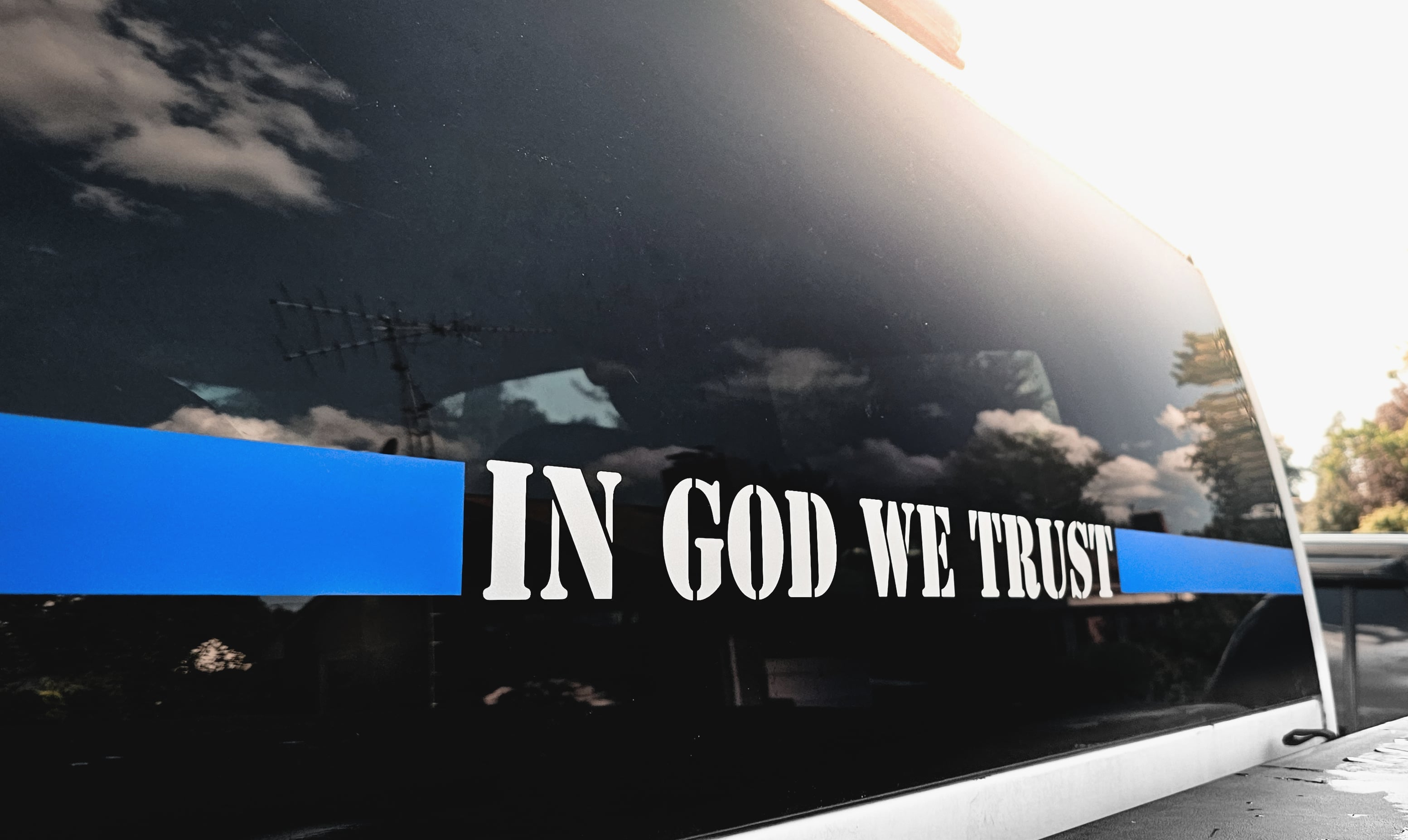 In God We Trust Thin Blue Line - Decal