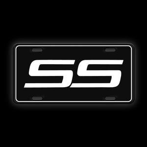 Black SS Vanity License Plate