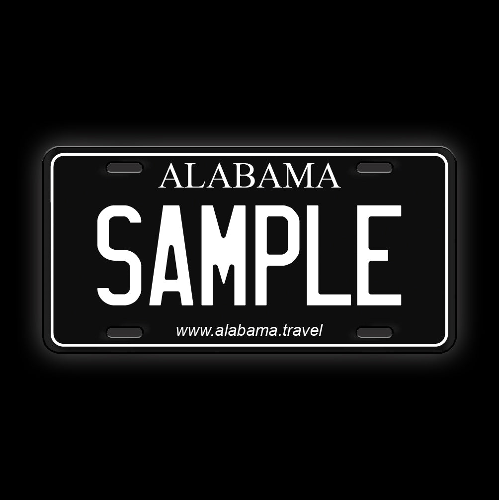 Black Custom Alabama License Plate