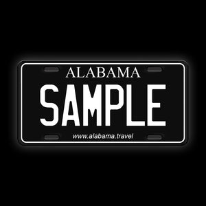 Black Custom Alabama License Plate