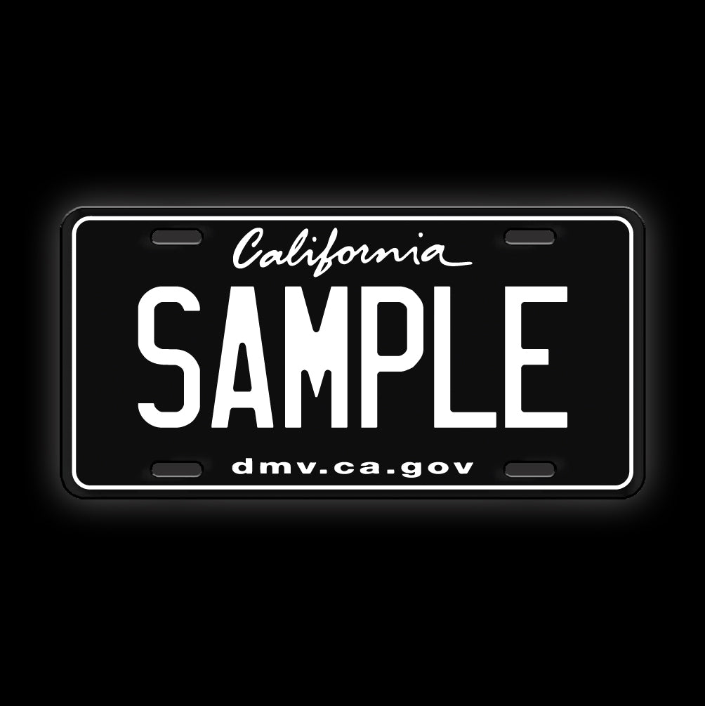 Black Custom California License Plate