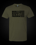Load image into Gallery viewer, Beer, Burnout, Guns, &amp; Freedom T-Shirt
