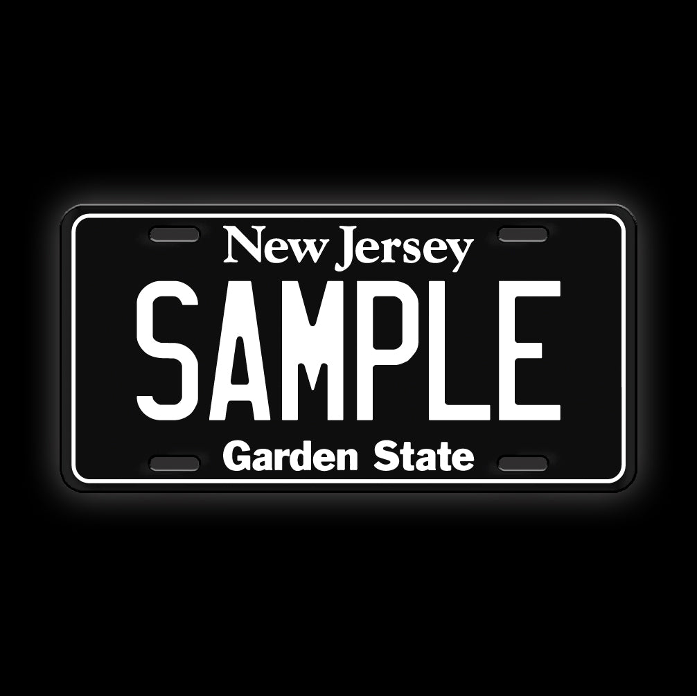 Black Custom New Jersey License Plate