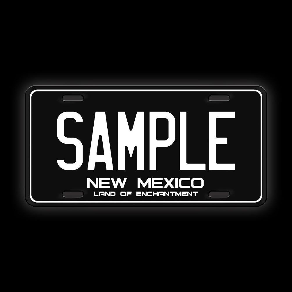 Black Custom New Mexico License Plate