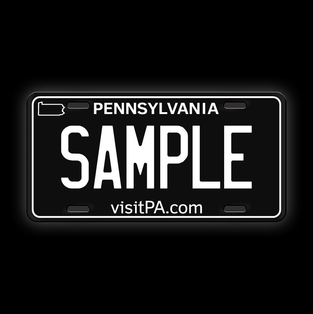 Black Custom Pennsylvania License Plate