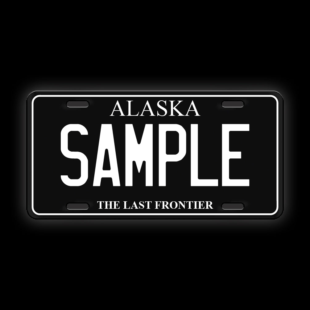 Black Custom Alaska License Plate