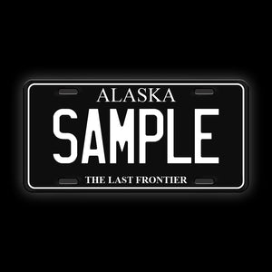Black Custom Alaska License Plate