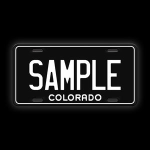 Black Custom Colorado License Plate