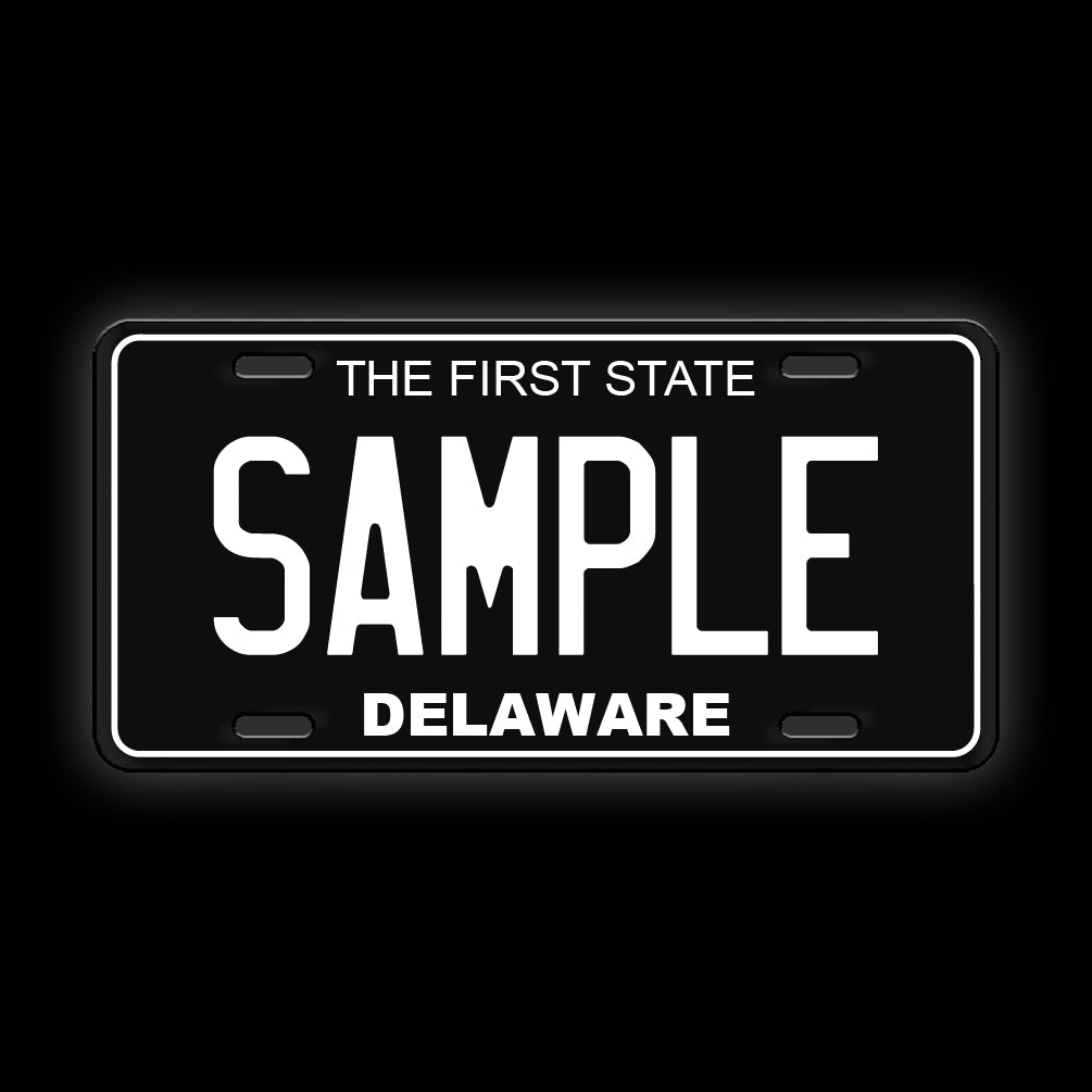 Black Custom Delaware License Plate