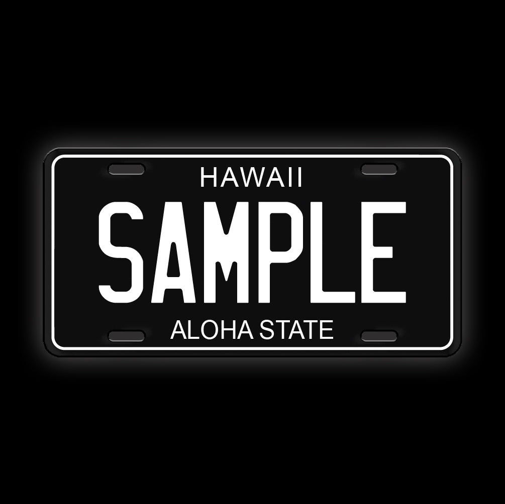 Black Custom Hawaii License Plate