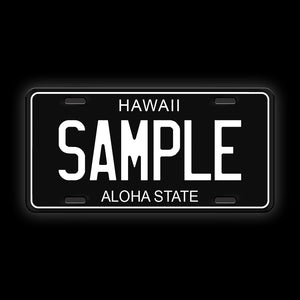 Black Custom Hawaii License Plate