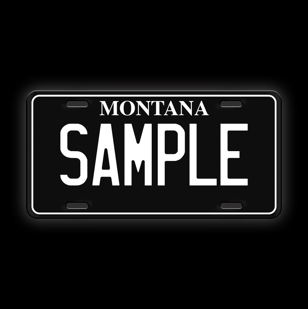 Black Custom Montana License Plate