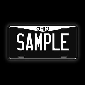 Black Custom Ohio License Plate