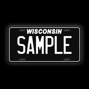 Black Custom Wisconsin License Plate