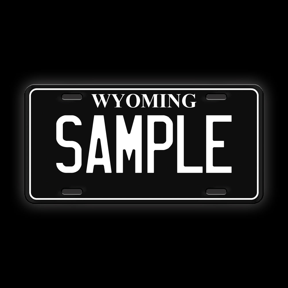 Black Custom Wyoming License Plate